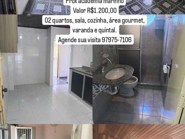 Espaçoso sobrado na Guandu Sapê por R$1.200,00 com 02 quartos e área gourmet