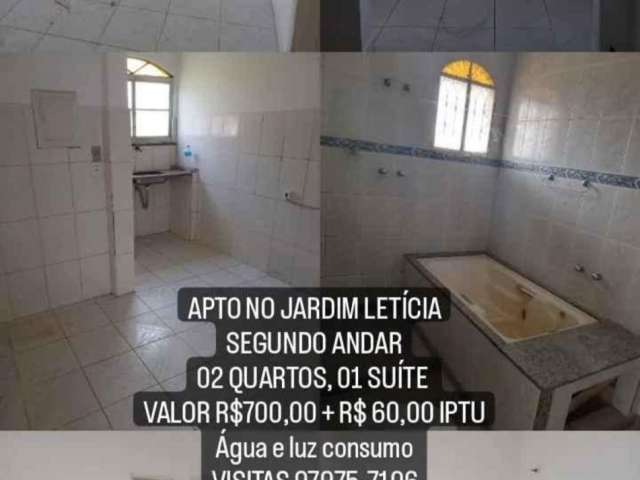 Apto 02 quartos sendo 01 suite no bairro jardim Letícia