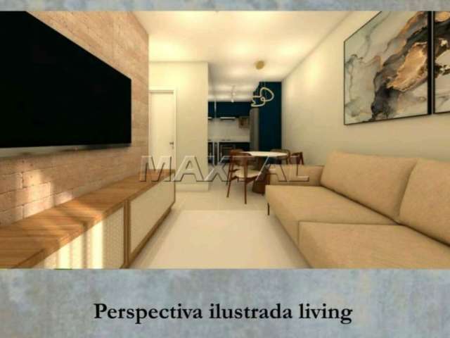 Apartamento com 2 dormitórios, 1 banheiro, 1 sala, 1 cozinha americana com 38M² em Vila Mazzei