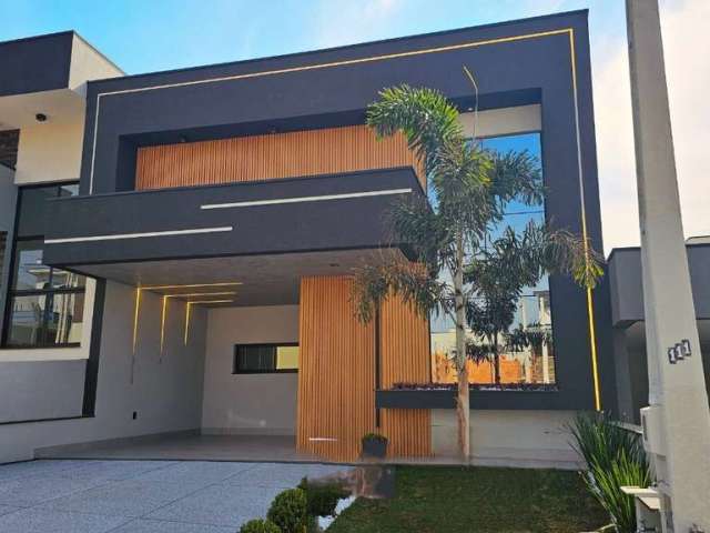 Casa em condomínio de luxo com 3 suítes no Loteamento Park Gran Reserve em Indaiatuba-SP: 138,32 m², 3 vagas.