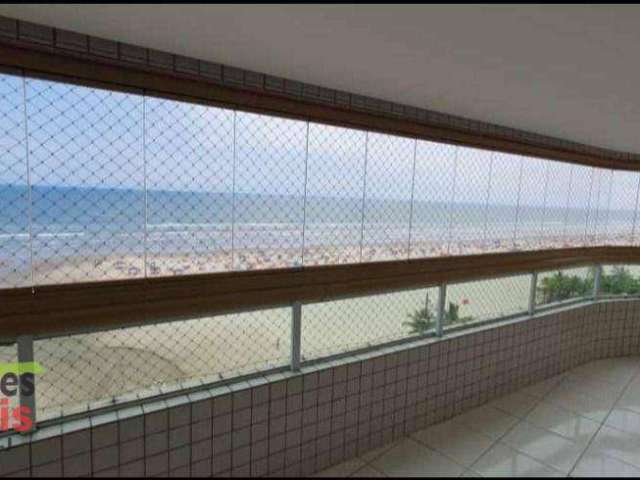 Apartamento alto padrão frente mar com 3 suítes mais dependência  à venda, 130 m² por R$ 1.200.000 - Aviação - Praia Grande/SP