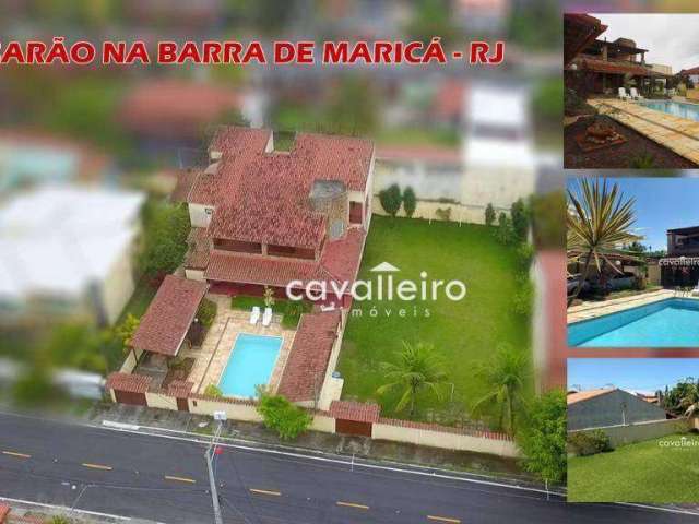 Casarão na Praia da Barra de Maricá - 6 Quartos (5 Suítes), Piscina, Campo de Futebol, Sauna, Ótima para Moradia ou Pousada