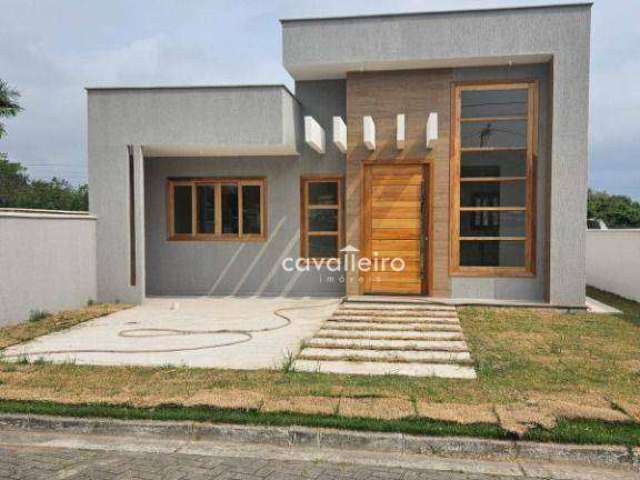 Casa Condomínio Vitória dos Anjos, Área Gourmet, com 3 dormitórios à venda, 98 m² por R$ 560.000 - Caxito - Maricá/RJ