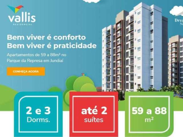 Apartamento com 2 dormitórios à venda, 72 m² por R$ 473.218,61 - Parque da Represa - Jundiaí/SP