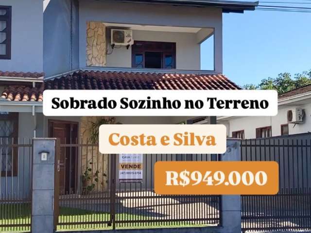 Amplo sobrado semimobiliado no bairro costa e silva em joinville!