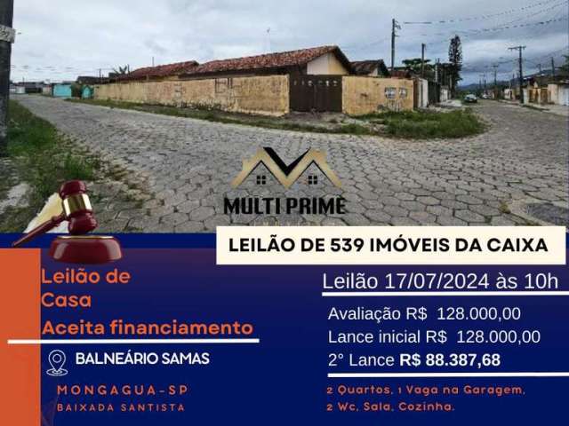 Casa para Venda em Mongaguá, Balneario Samas, 2 dormitórios, 2 banheiros, 2 vagas