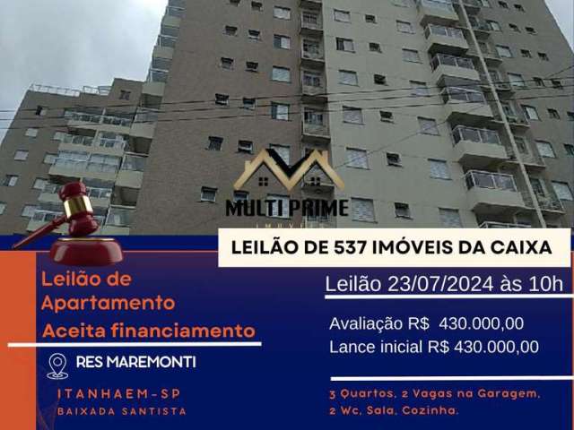 Apartamento para Venda em Itanhaém, JD IBERA, 3 dormitórios, 2 banheiros, 2 vagas