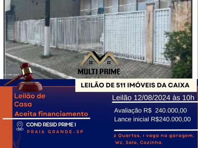 Casa para Venda em Praia Grande, Esmeralda, 2 dormitórios, 1 banheiro, 1 vaga