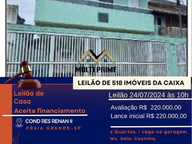 Casa para Venda em Praia Grande, Melvi, 2 dormitórios, 1 banheiro, 1 vaga