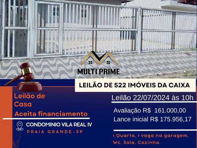 Casa para Venda em Praia Grande, Princesa, 1 dormitório, 1 banheiro, 1 vaga