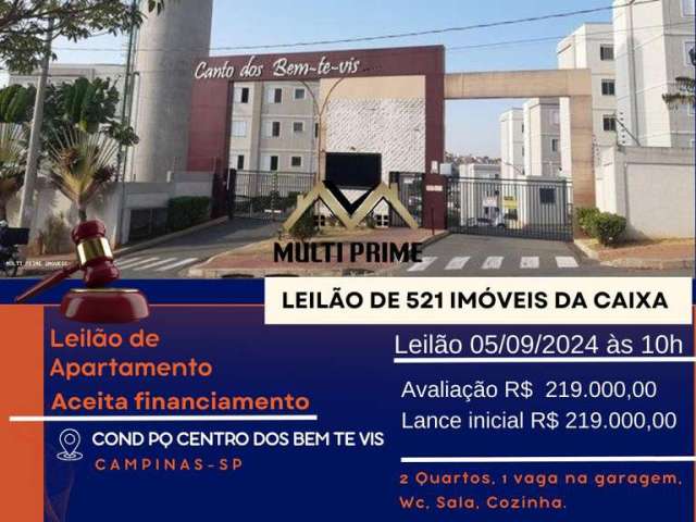 Apartamento para Venda em Campinas, Loteamento Residencial Parque dos Cantos, 2 dormitórios, 1 banheiro, 1 vaga