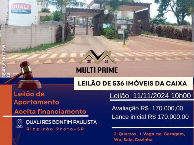 Apartamento para Venda em Ribeirão Preto, Bonfim Paulista, 2 dormitórios, 1 banheiro, 1 vaga