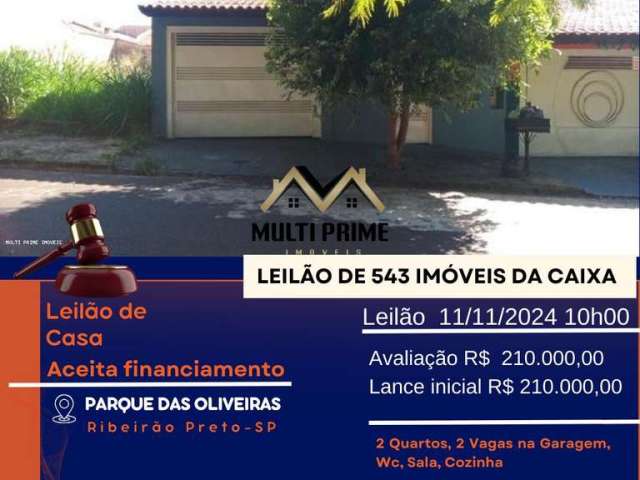 Casa para Venda em Ribeirão Preto, Parque das Oliveiras, 2 dormitórios, 1 banheiro, 2 vagas