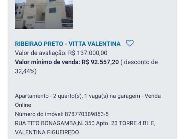 Apartamento para Venda em Ribeirão Preto, Valentina Figueiredo, 2 dormitórios, 1 banheiro, 1 vaga