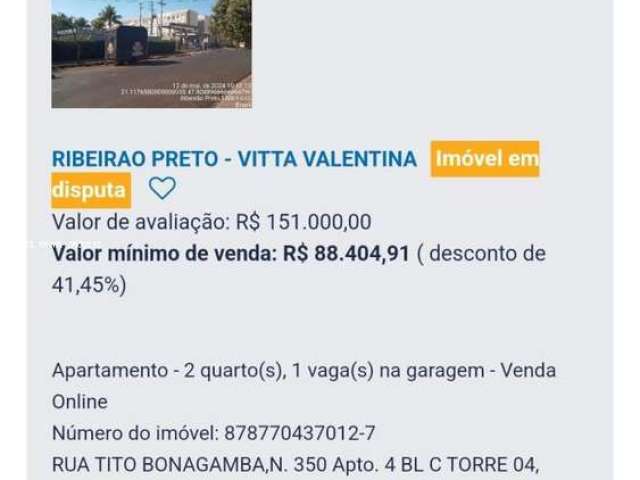 Apartamento para Venda em Ribeirão Preto, Valentina Figueiredo, 2 dormitórios, 1 banheiro, 1 vaga