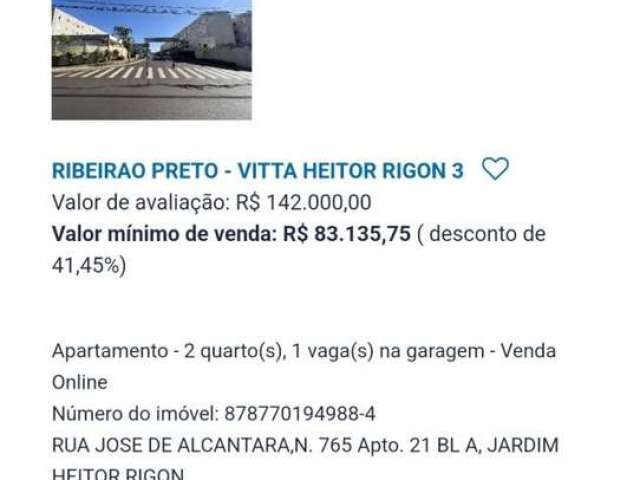 Apartamento para Venda em Ribeirão Preto, Jardim Heitor Rigon, 2 dormitórios, 1 banheiro, 1 vaga