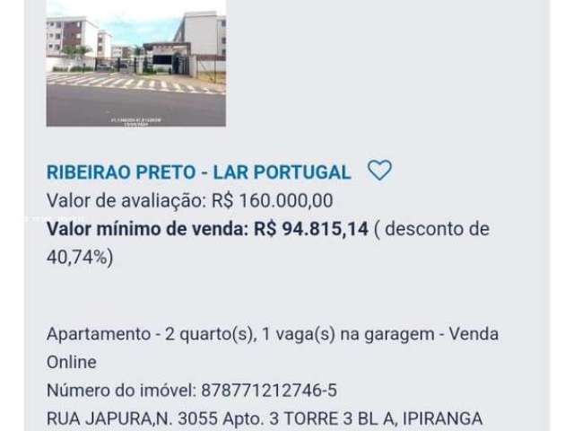 Apartamento para Venda em Ribeirão Preto, Ipiranga, 2 dormitórios, 1 banheiro, 1 vaga