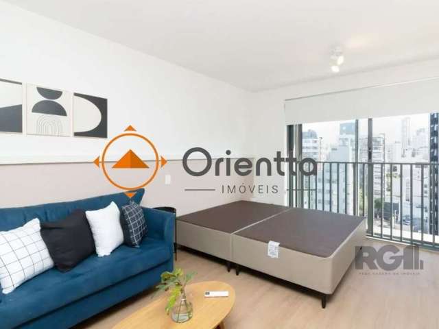 Imobiliária Orientta ALUGA Prático e moderno, este studio de 25 m² na Rua Vinte Quatro de Outubro, no bairro Auxiliadora, é ideal para quem busca conforto e conveniência. Com 1 dormitório/quartos e 1 