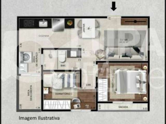 Apartamento com 2 dormitórios de 45m² à venda, na Vila Nivi