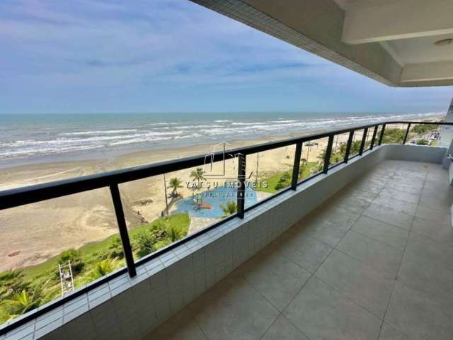 Apartamento de 2 dormitórios, 1 suíte, 66m², com sacada ampla e vista para o mar, Vista mar total em Maracanã/Praia Grande/SP.