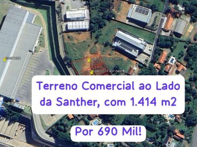 Terreno Comercial ao lado da Santher com 1.414 m2 (Rodovia Bragança/Socorro)