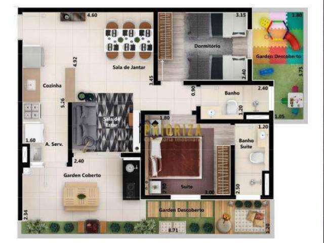 Apartamento para venda em Condomínio Premium Lituânia de 72.00m² com 2 Quartos, 1 Suite e 1 Garagem