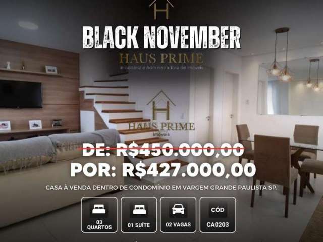 Casa para venda em Vargem Grande Paulista de 90.00m² com 3 Quartos, 1 Suite e 2 Garagens