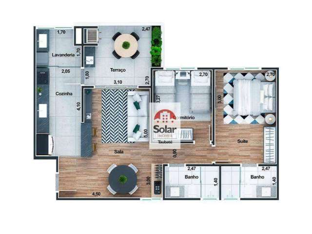 Apartamento para venda em Vila Jaboticabeira de 76.00m² com 2 Quartos, 1 Suite e 2 Garagens