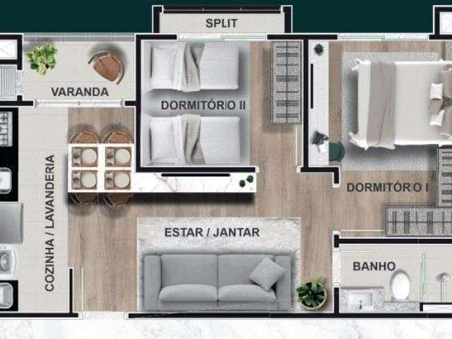 Apartamento para venda em Capão Raso de 48.00m² com 2 Quartos e 1 Garagem