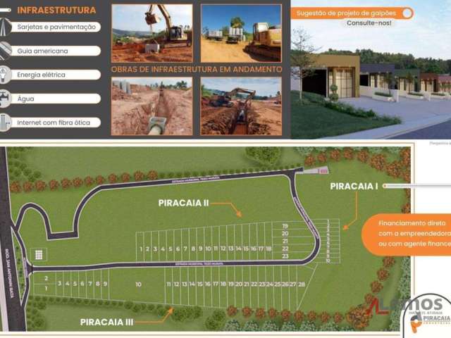 Terrenos industriais à venda, à partir de 1.540m² por R$ 622.000 (à vista) em Piracaia/SP - TE2549