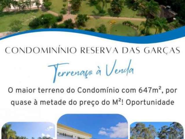 O Maior Terreno do Condomínio Reserva das Garças (647m²) com 35% de Desconto