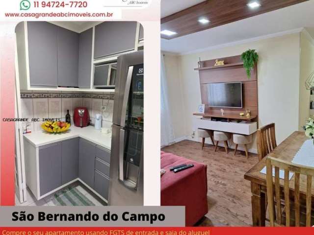 Lindo apartamento 58mts 2 dorm 1vg SBC - Oportunidade 245mil