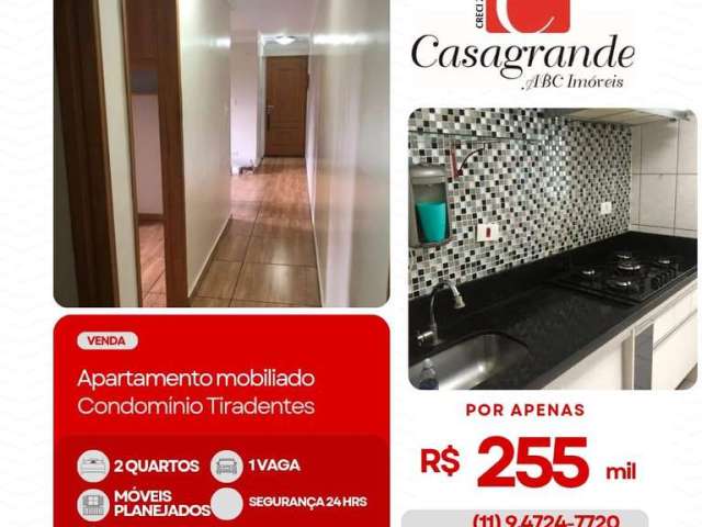 Apartamento em SBC 2 dorm, móveis Planejado apenas 255mil