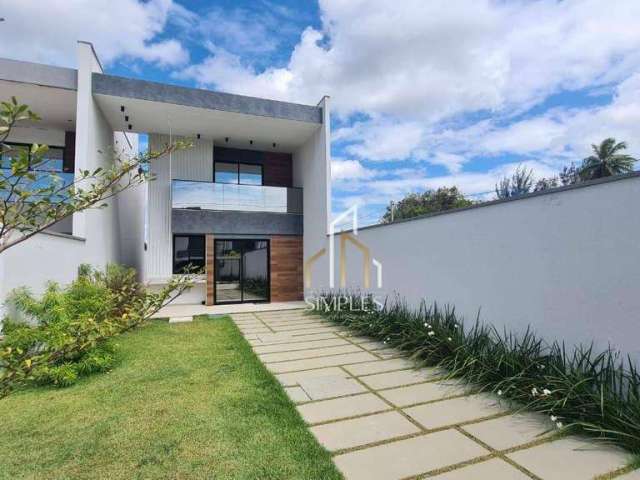 Exclusivas casas duplex em rua privativa com 3 suítes à venda, 118 m² por R$ 577.500 - Eusébio - Eusébio/CE