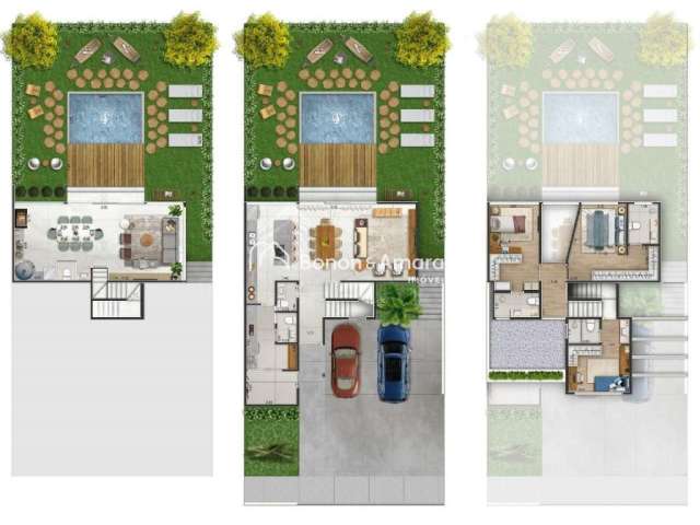 Casa em condomínio com 3 suítes, sala dois ambientes, 5 banheiros e 2 vagas na garagem - Unidade 5