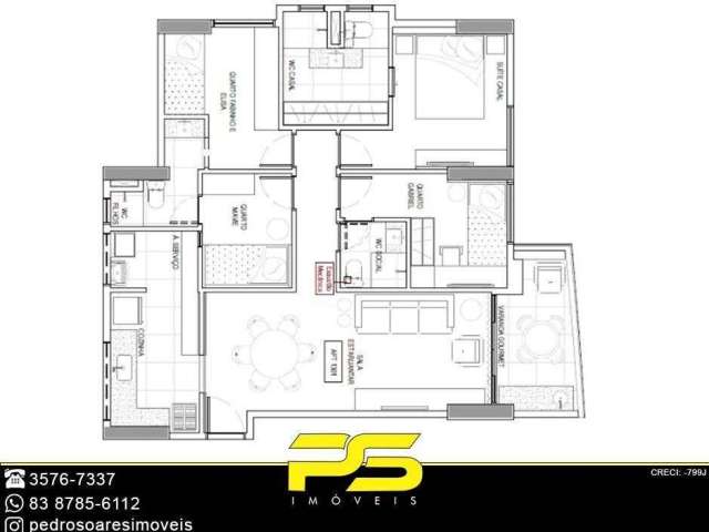 Apartamento Com 4 Dormitórios à Venda, 88 M² Por R$ 620.000 - Brisamar - João Pessoa/pb #allice