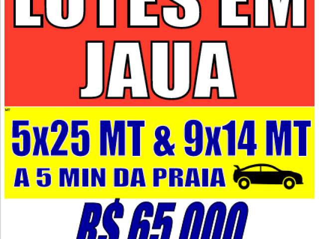 Vendas Lotes em JAUA 5 MIN da Praia de carro Documentado IPTU rua Asfaltada