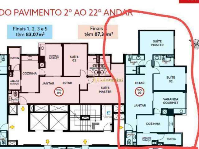 Apartamento com 2 dormitórios para alugar, 82 m² - Fundação - São Caetano do Sul/SP