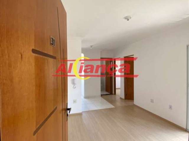 Apartamento com 02 quartos para alugar, 01 vaga de garagem, 42m², taboão - guarulhos/sp por r$1.620