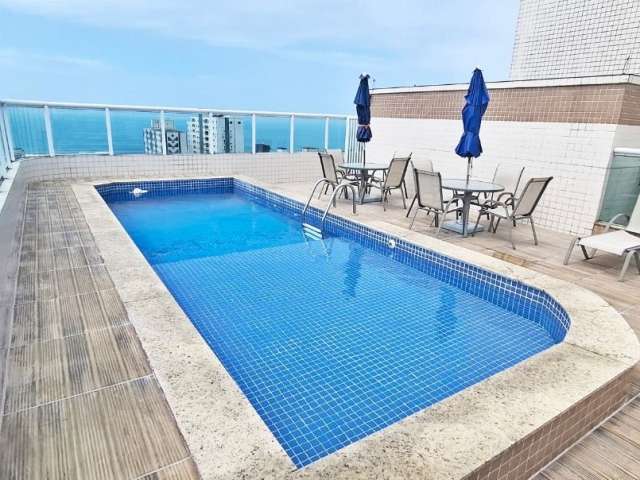 Apartamento 2 dormitórios, 2 suítes, 1 Vaga, 88m², Varanda Gourmet com churrasqueira a carvão, Bairro Guilhermina- Praia  Grande SP