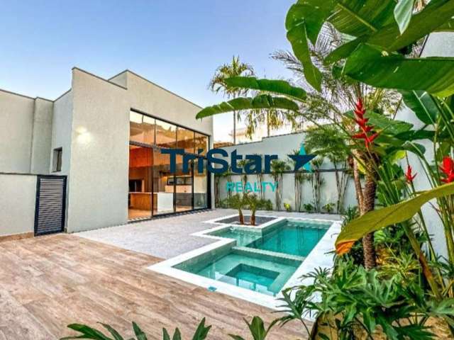 TRISTAR REALTY CA00259 - CASA COM ARQUITETURA DIFERENCIADA EM CONDOMINIO CLUBE - AT. 490m² - AC. 290m² - CONDOMINIO HELVETIA PARK INDAIATUBA