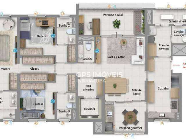 Apartamento com 3 dormitórios à venda, 166 m² por R$ 1.593.600 - Park Meraki (Epic) - Indaiatuba/SP