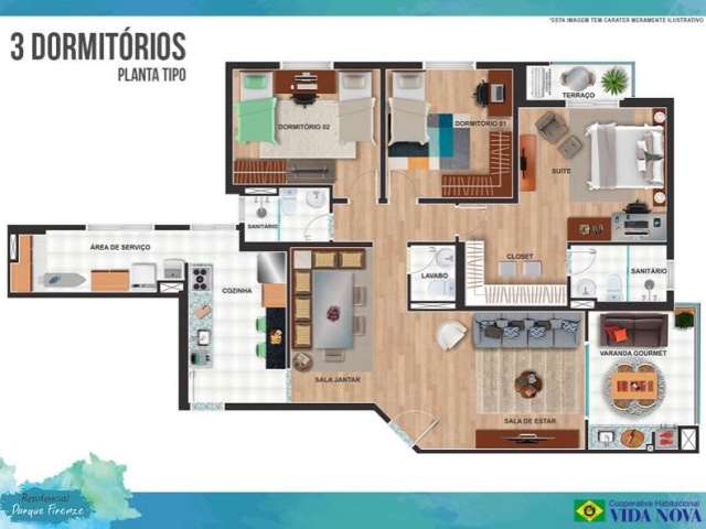 Apartamento com 3 quartos à venda no Jardim Santa Bárbara, Embu das Artes , 118 m2 por R$ 210.000