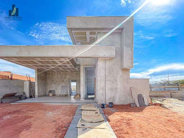 Casa em obra cinza no Condomínio Alphaville 2