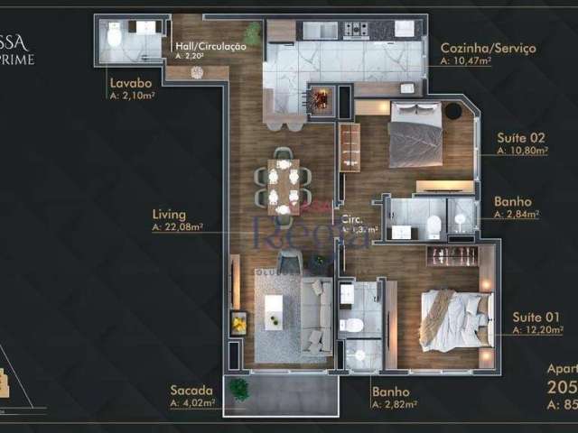 Apartamento com 2 dormitórios à venda, 87 m² por R$ 1.199.000,00 - Centro - Canela/RS