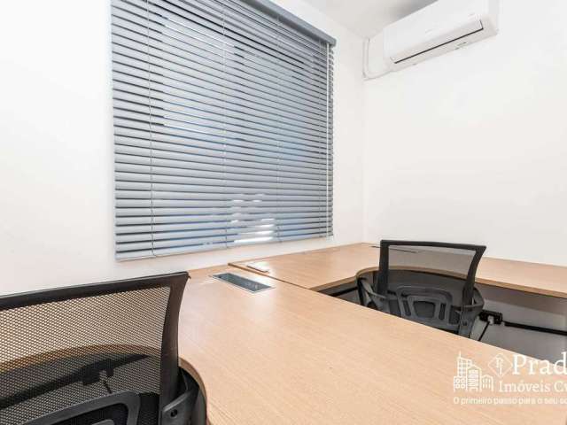 Sala em coworking mobiliada  para locação, 7m² privativos Mercês, Curitiba, PR