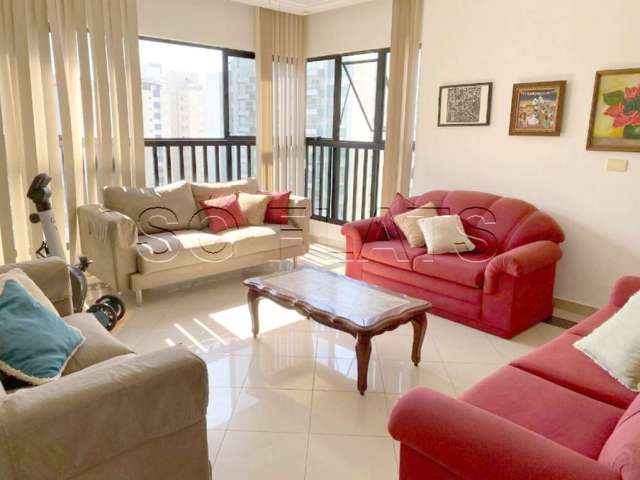 Apartamento com 149m² totalmente mobiliado no Guarujá.