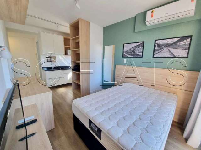 Flat disponível para locação na região Central de SP totalmente mobiliado contendo 24m² e 1 dorm.