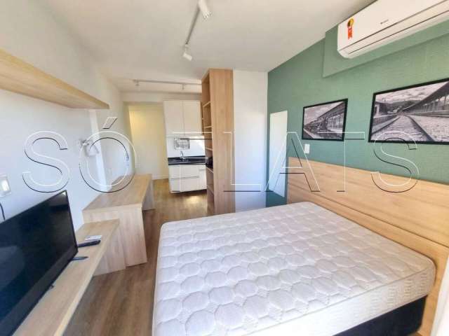 Apto disponível para locação na região Central de SP totalmente mobiliado contendo 24m² e 1 dorm.