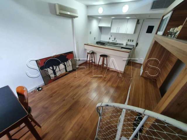 Flat com 1 dormitório E 56m² ao lado da Avenida Paulista no estilo duplex, disponível para locação.